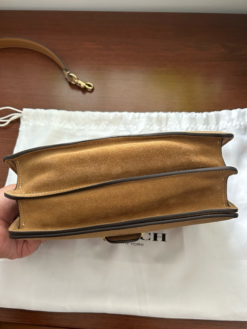 Coach Brown Suede Tabby Shoulder Bag with Gold Hardware - Picture 6 of 14